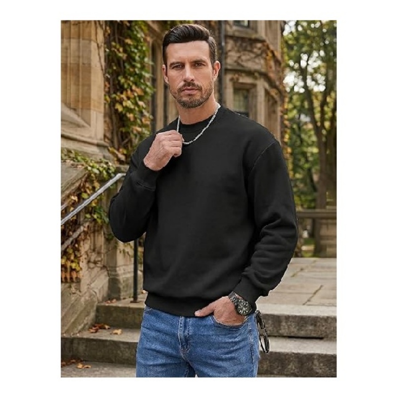 Men's Casual Crewneck Cotton Pullover Sweatshirts