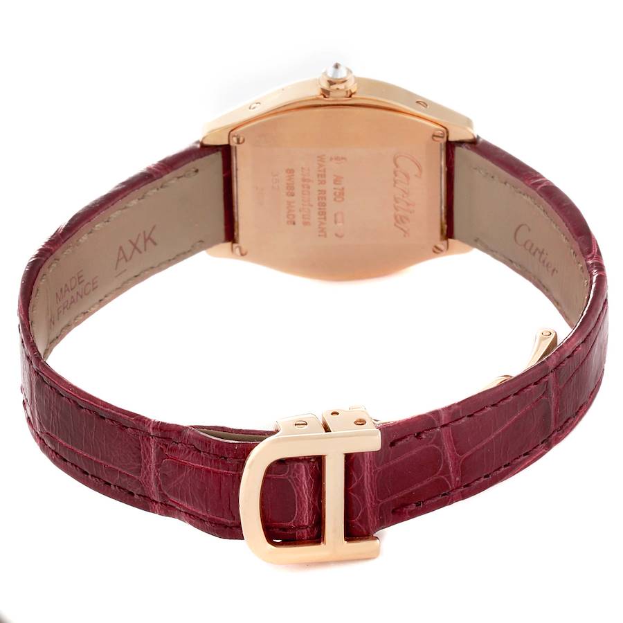 Cartier Tortue Rose Gold Silver Dial Diamond Ladies Watch WA501006