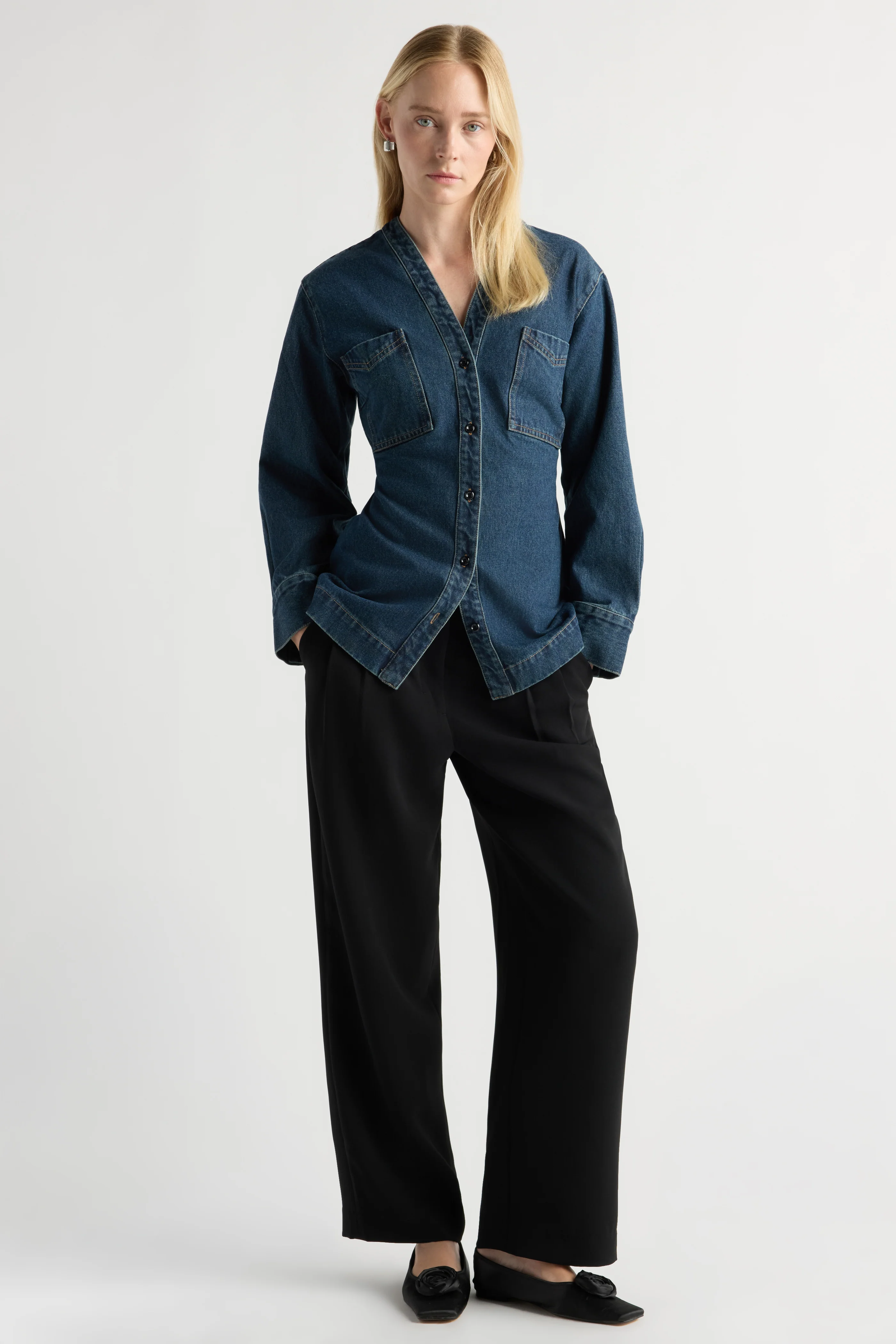 Emmett Cinch-Waist Denim Jacket