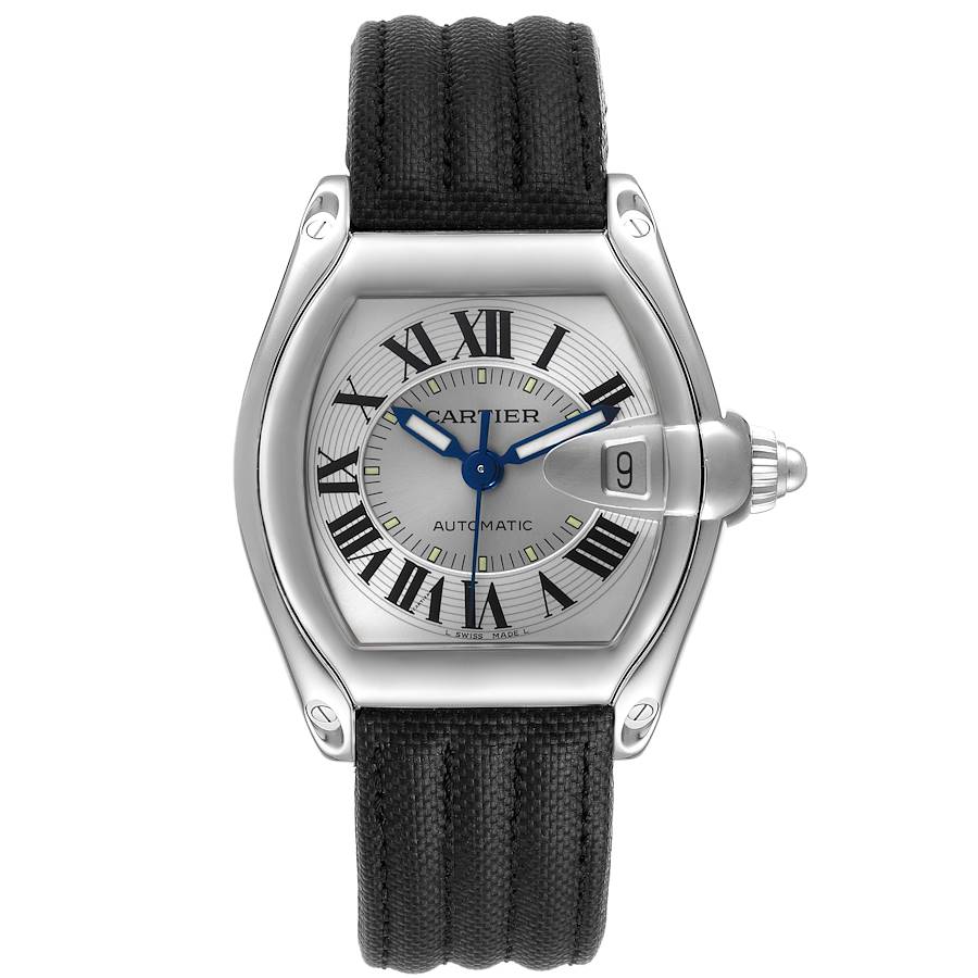 Cartier Roadster Silver Dial Steel Mens Watch W62000V3