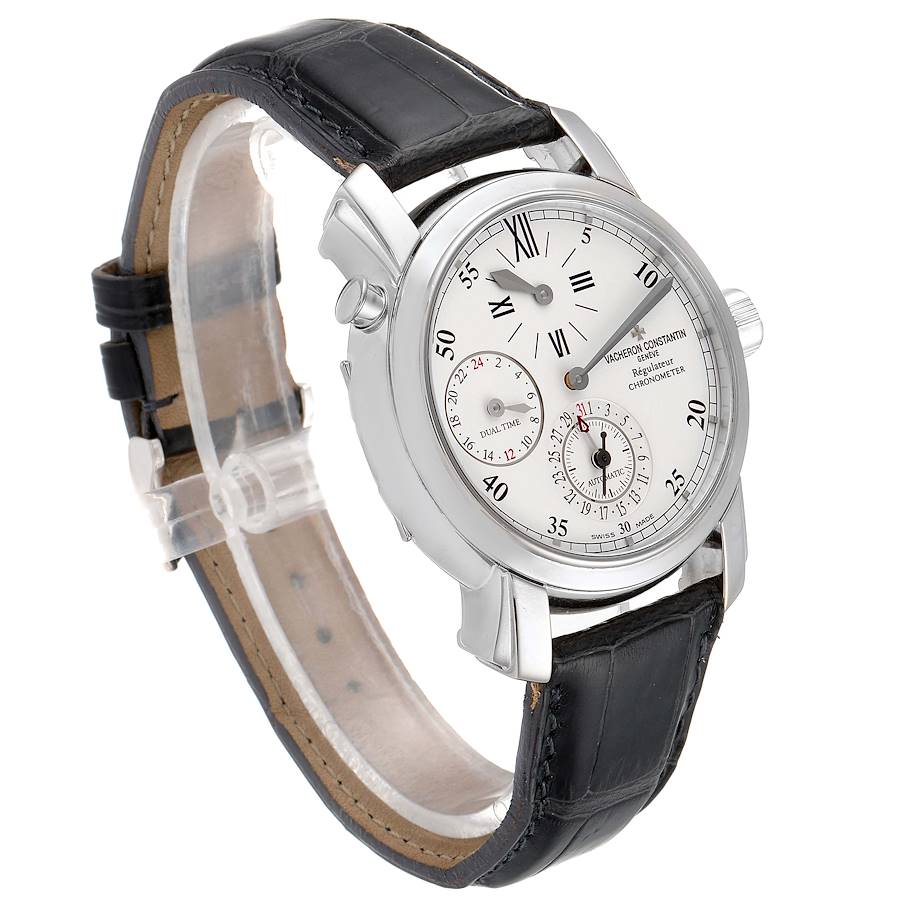Vacheron Constantin Malte Dual Time Regulator White Gold Mens Watch 42005