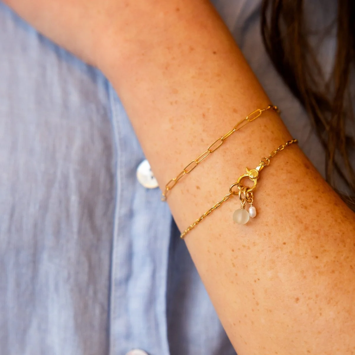 Paperclip Chain Bracelet, Gold Fill