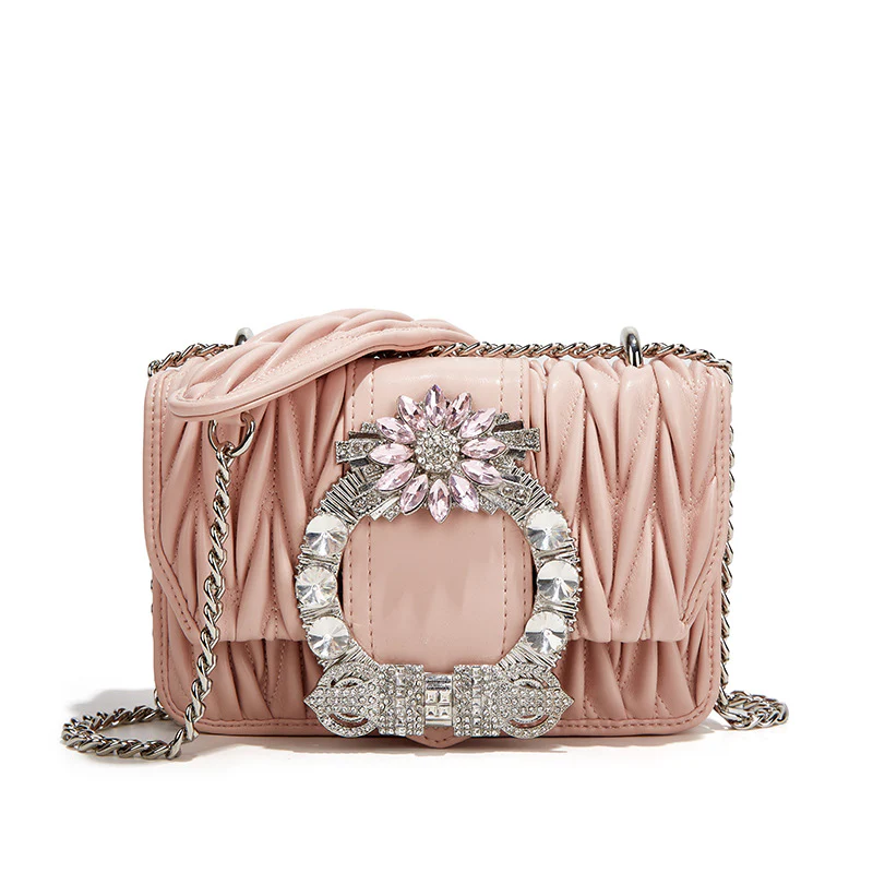 new style bags for women, diamond-encrusted women’s bags, pleated chain bags, high-end armpit bags, versatile crossbody bags