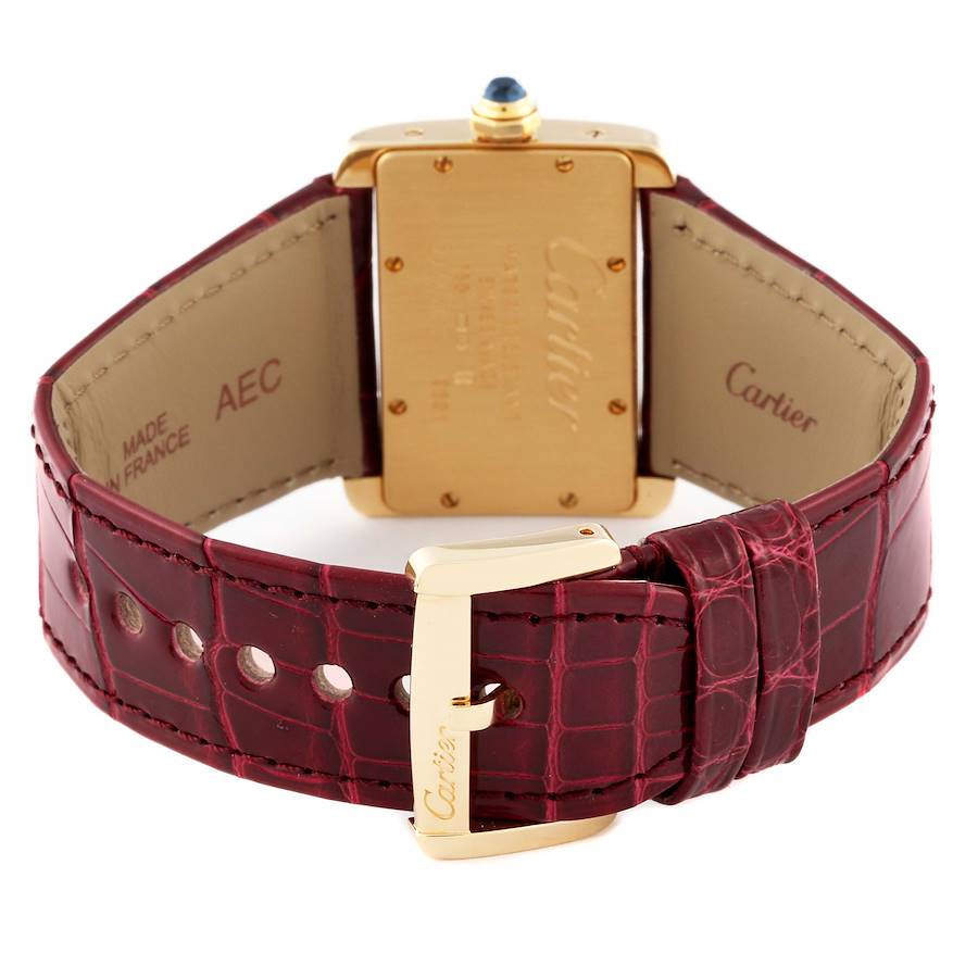 Cartier Tank Divan Mini Yellow Gold Red Strap Ladies Watch W6300356
