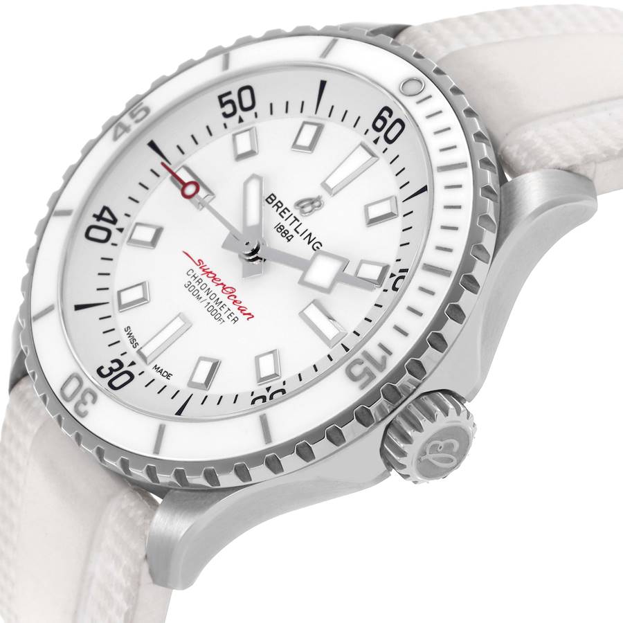 Breitling Superocean 42mm Japanese White Dial Steel Mens Watch A17375