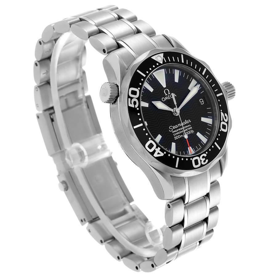 Omega Seamaster 36 Midsize Black Wave Dial Steel Mens Watch 2252.50.00