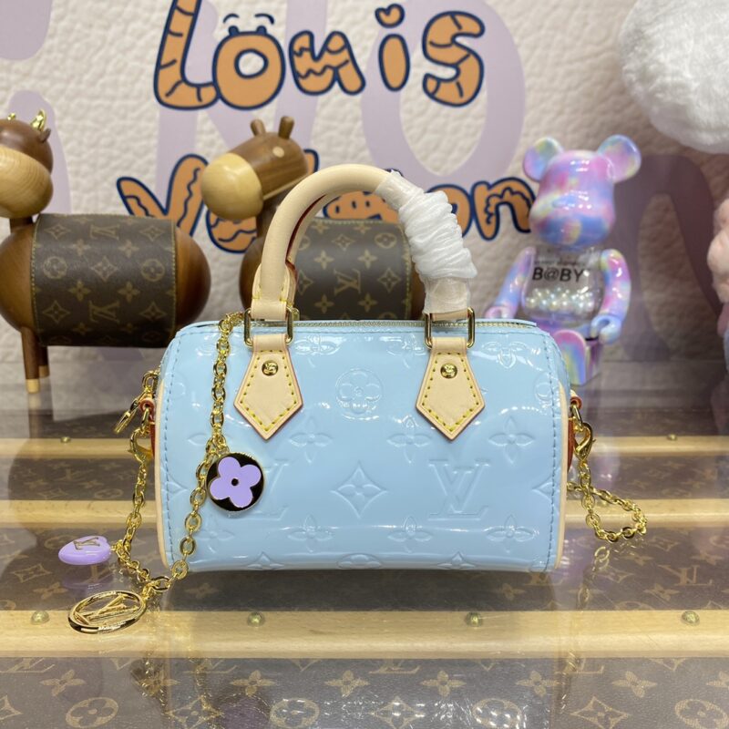 Replica Louis Vuitton Speedy Nano Blue Patent