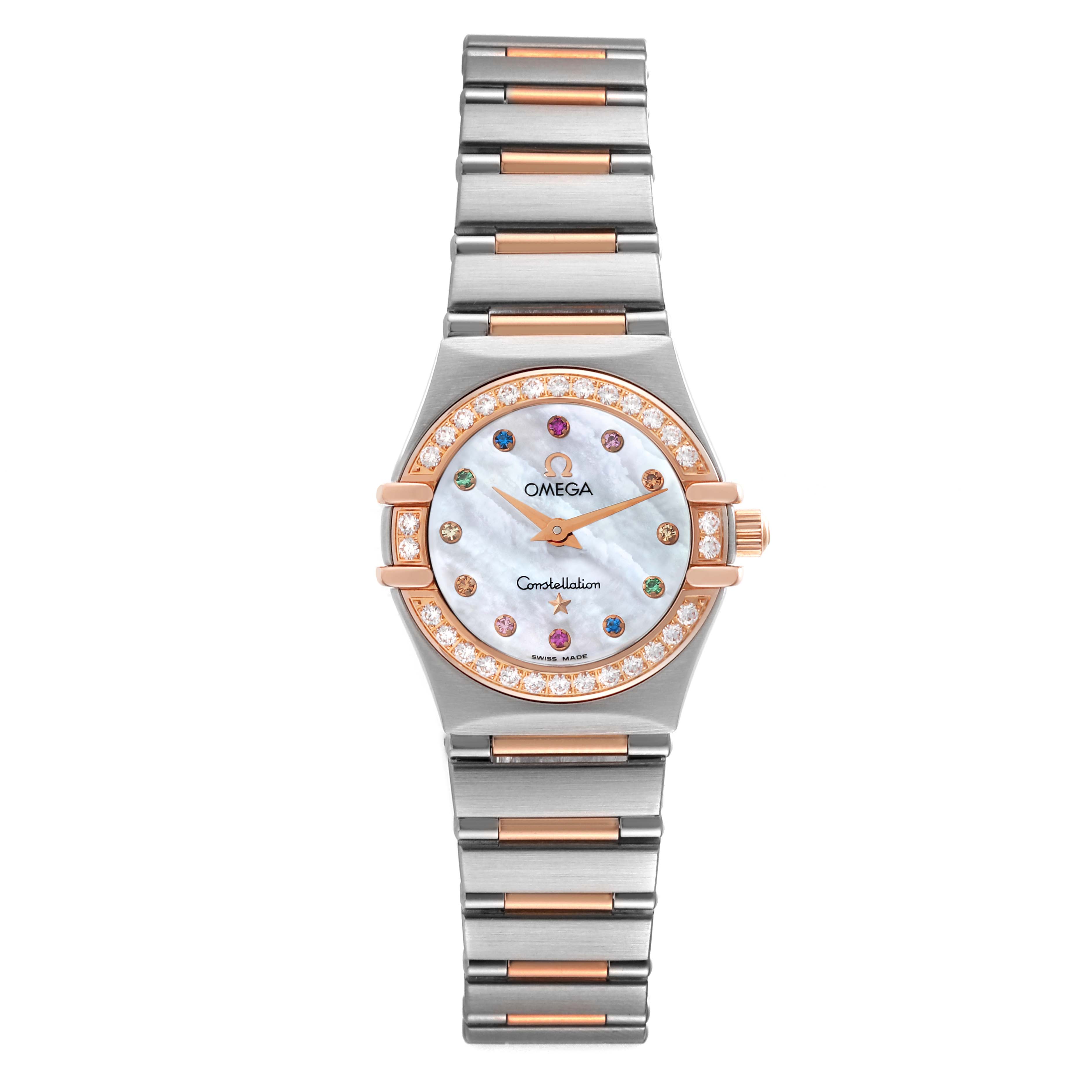 Omega Constellation Steel Rose Gold MOP Diamond Ladies Watch 22.5 MM 1360.79.00
