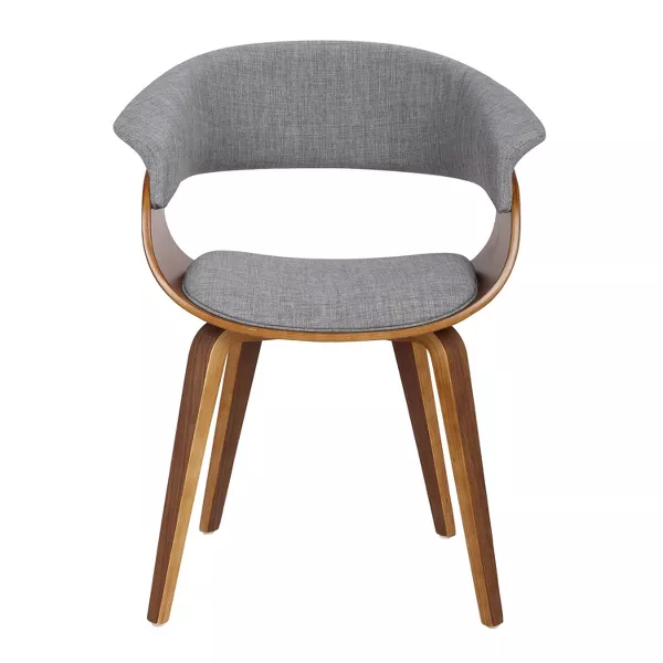 Upholstered Mid-Century Dining Chairs with Walnut Legs