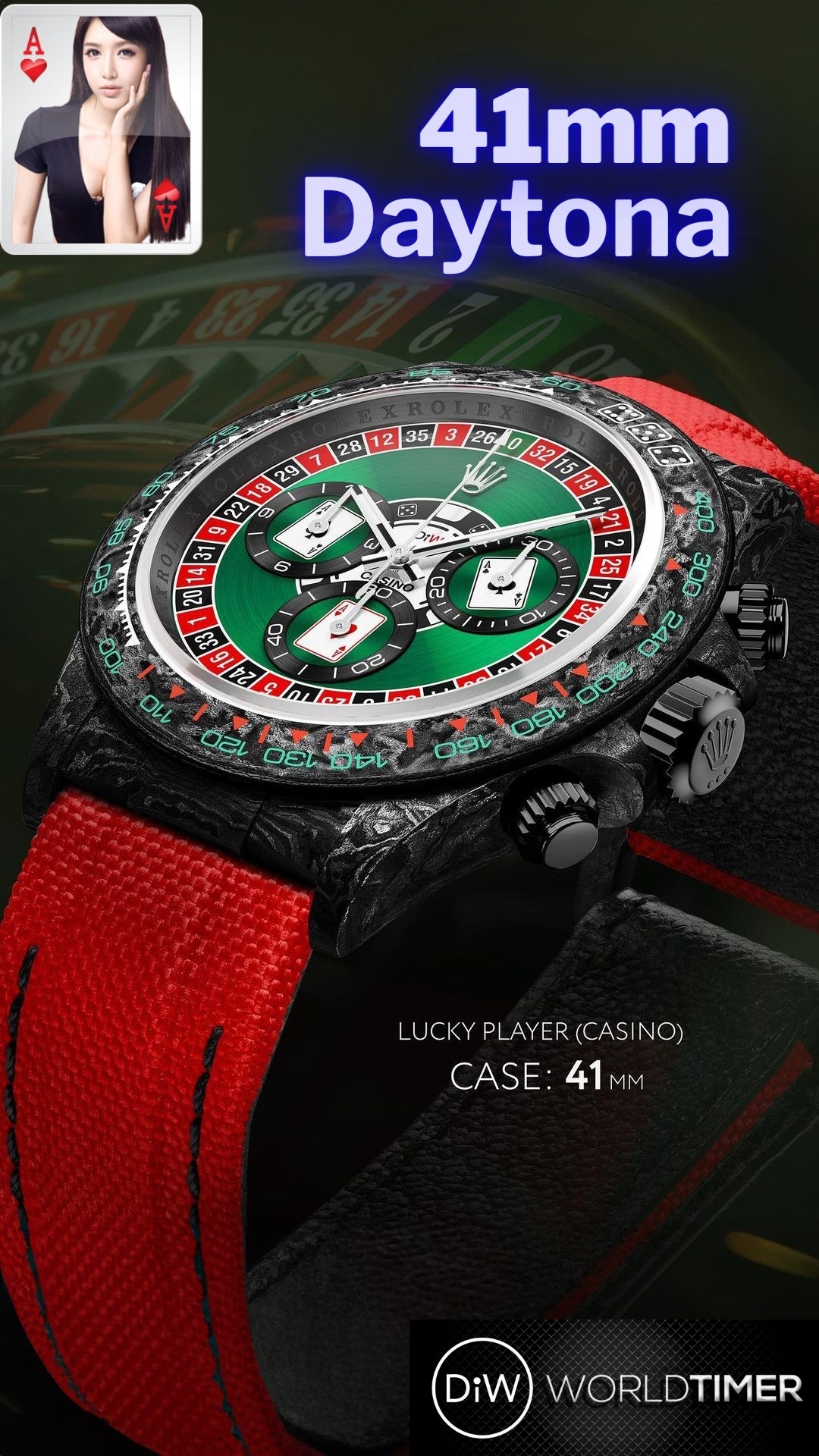 DiW 41mm Rolex Daytona LUCKY PLAYER (CASINO) 41mm