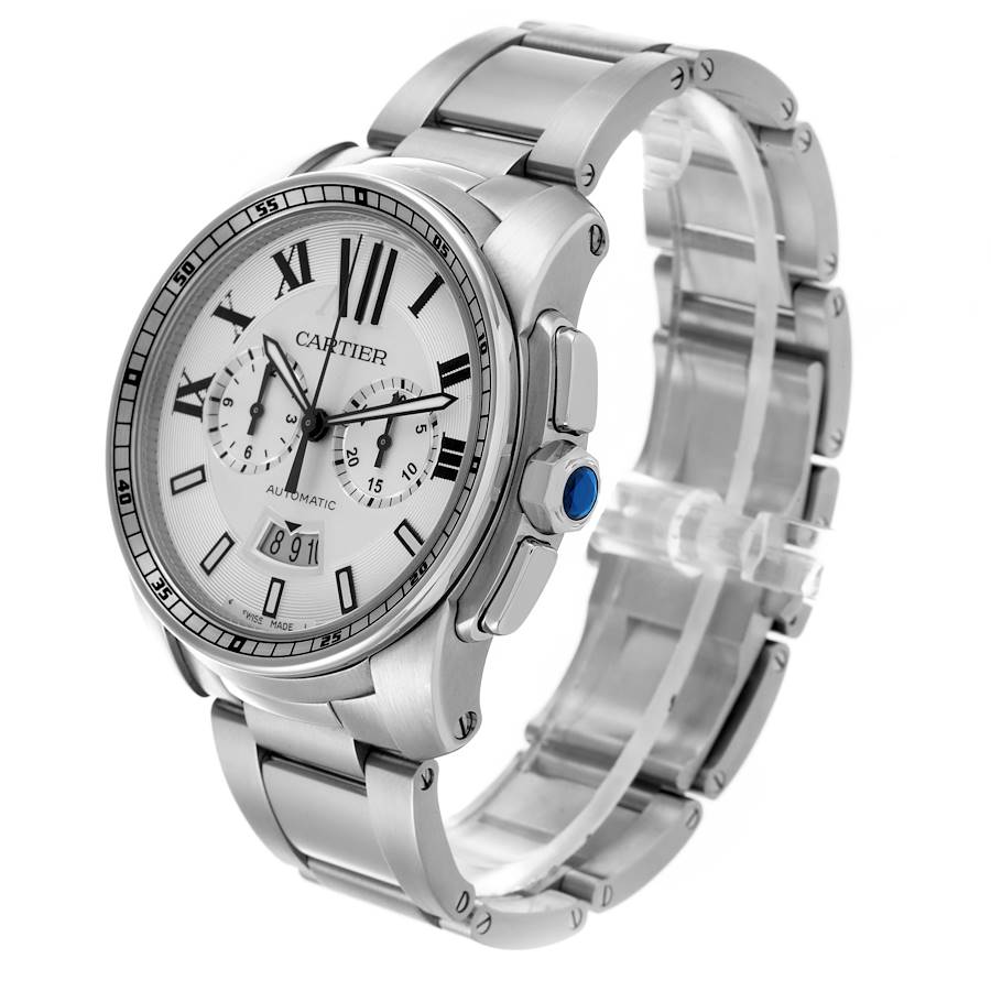 Cartier Calibre Chronograph Steel Mens Watch W7100045