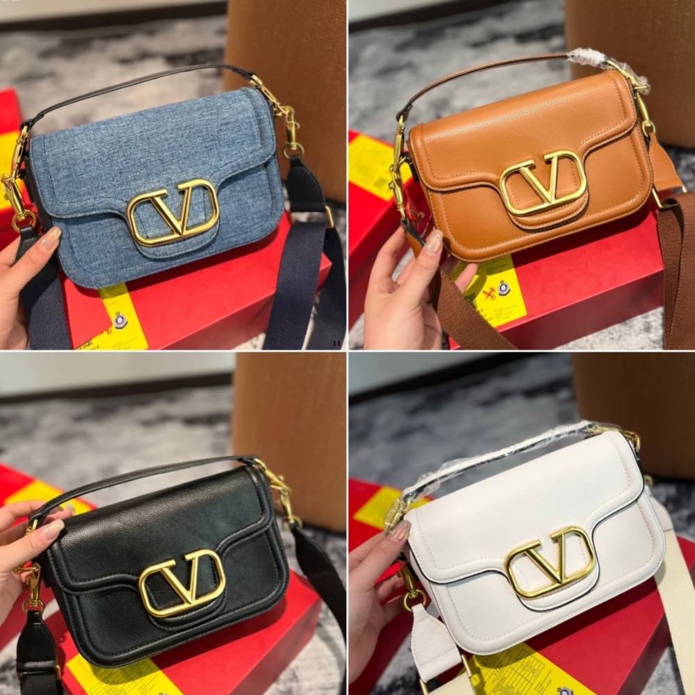 Valentino Garavani Alltime Grainy Leather Shoulder Bag Black 23Cm 5W0B0N20Imz 0No