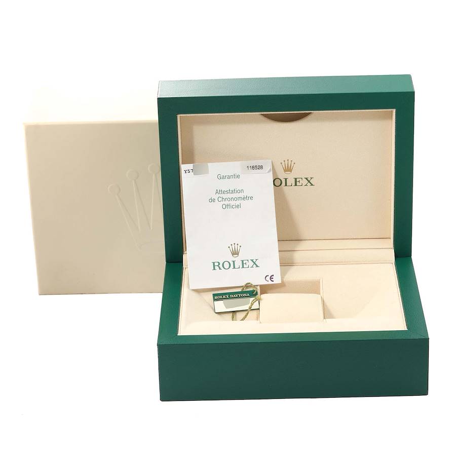 Rolex Daytona Yellow Gold White Diamond Dial Mens Watch 116528
