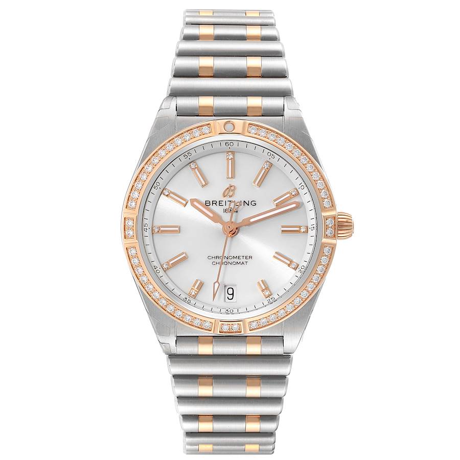 Breitling Chronomat 36 Diamond Dial Steel Rose Gold Ladies Watch U10380