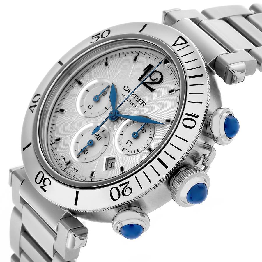 Cartier Pasha 41mm Silver Dial Steel Mens Watch WSPA0018