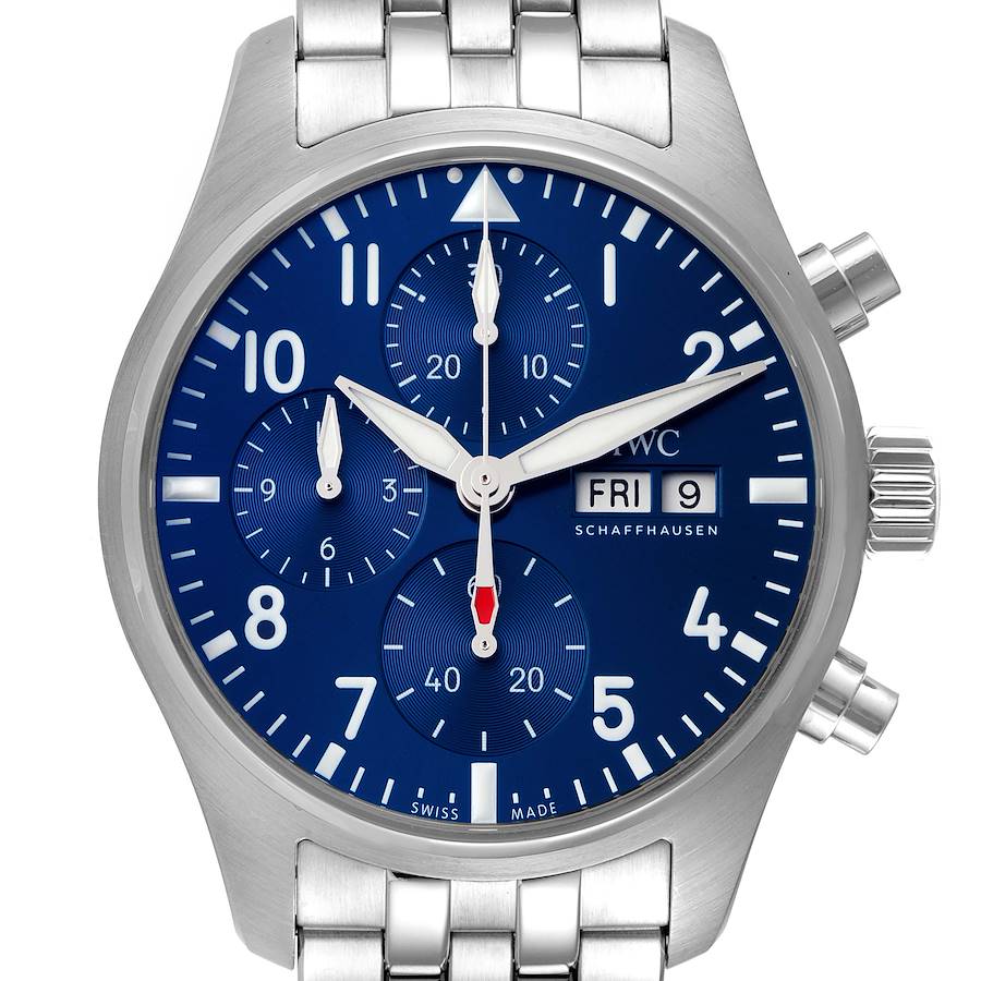 IWC Pilot 41mm Blue Dial Chronograph Steel Mens Watch IW388102