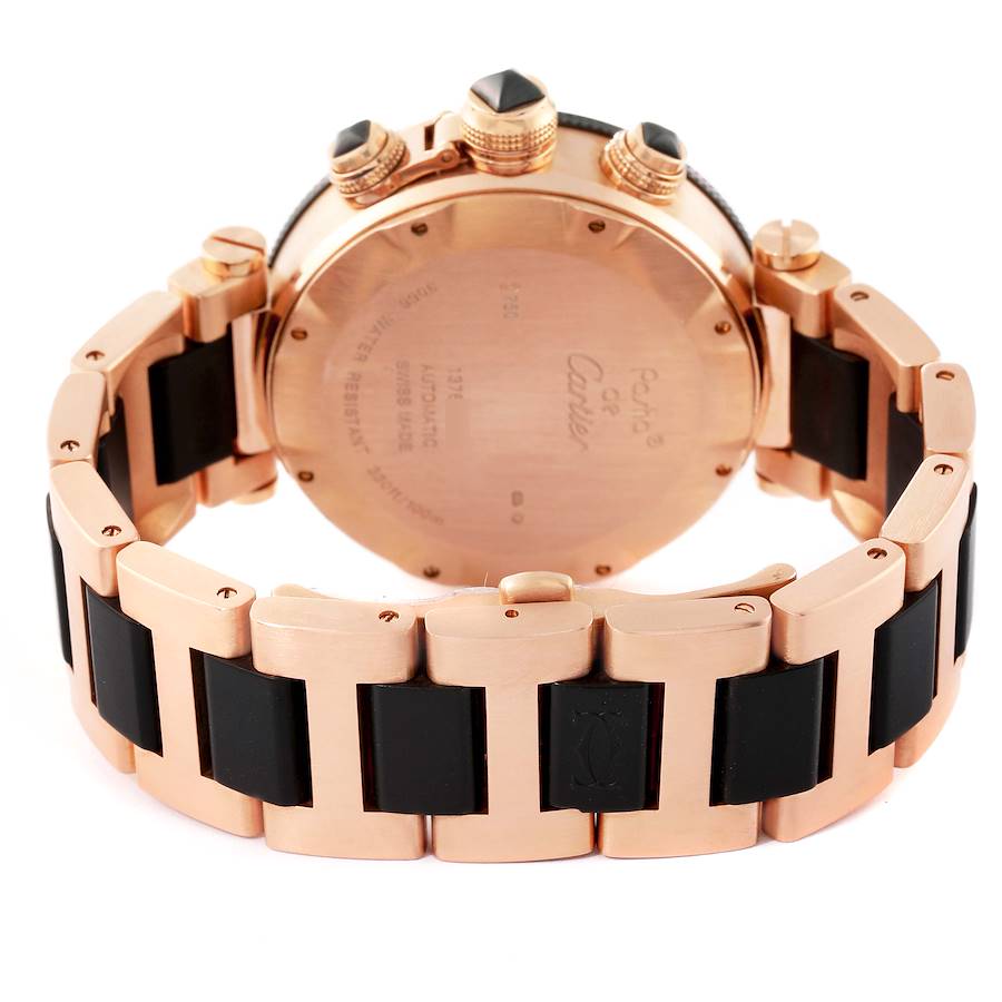 Cartier Pasha Seatimer Rose Gold Black Dial Mens Watch W301980M