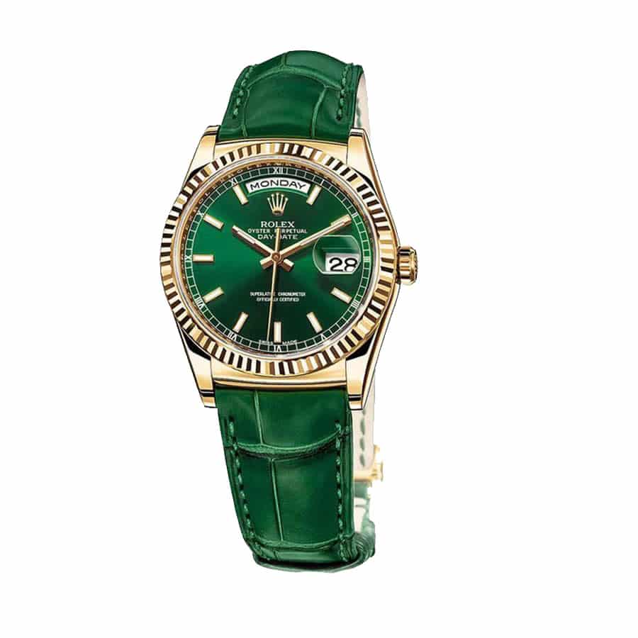 Rolex Day-Date 118138-0003 Super Clone Buy Yellow Gold Green Dial