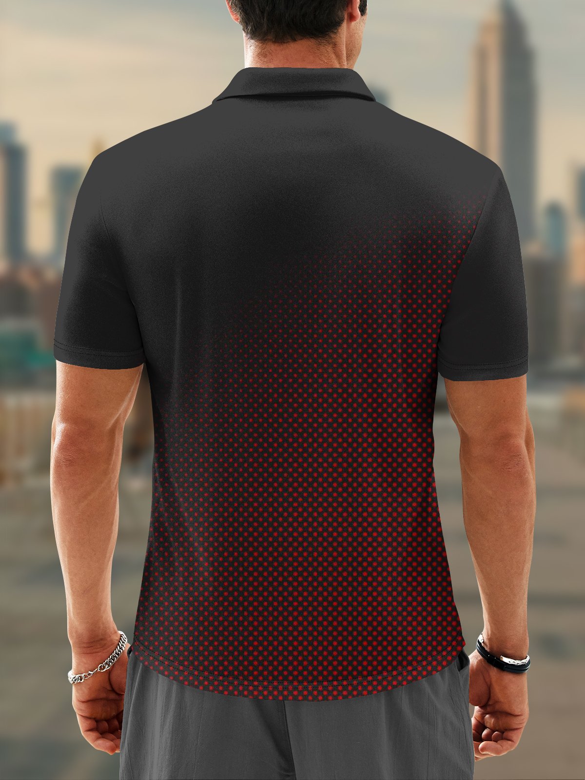 Hardaddy Moisture wicking Golf Polo gGradient Polka Dots