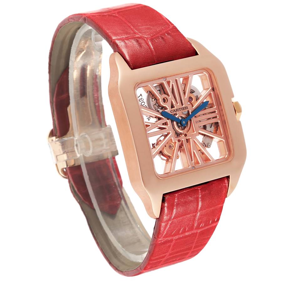 Cartier Santos Dumont Skeleton Dial Rose Gold Watch W2020057