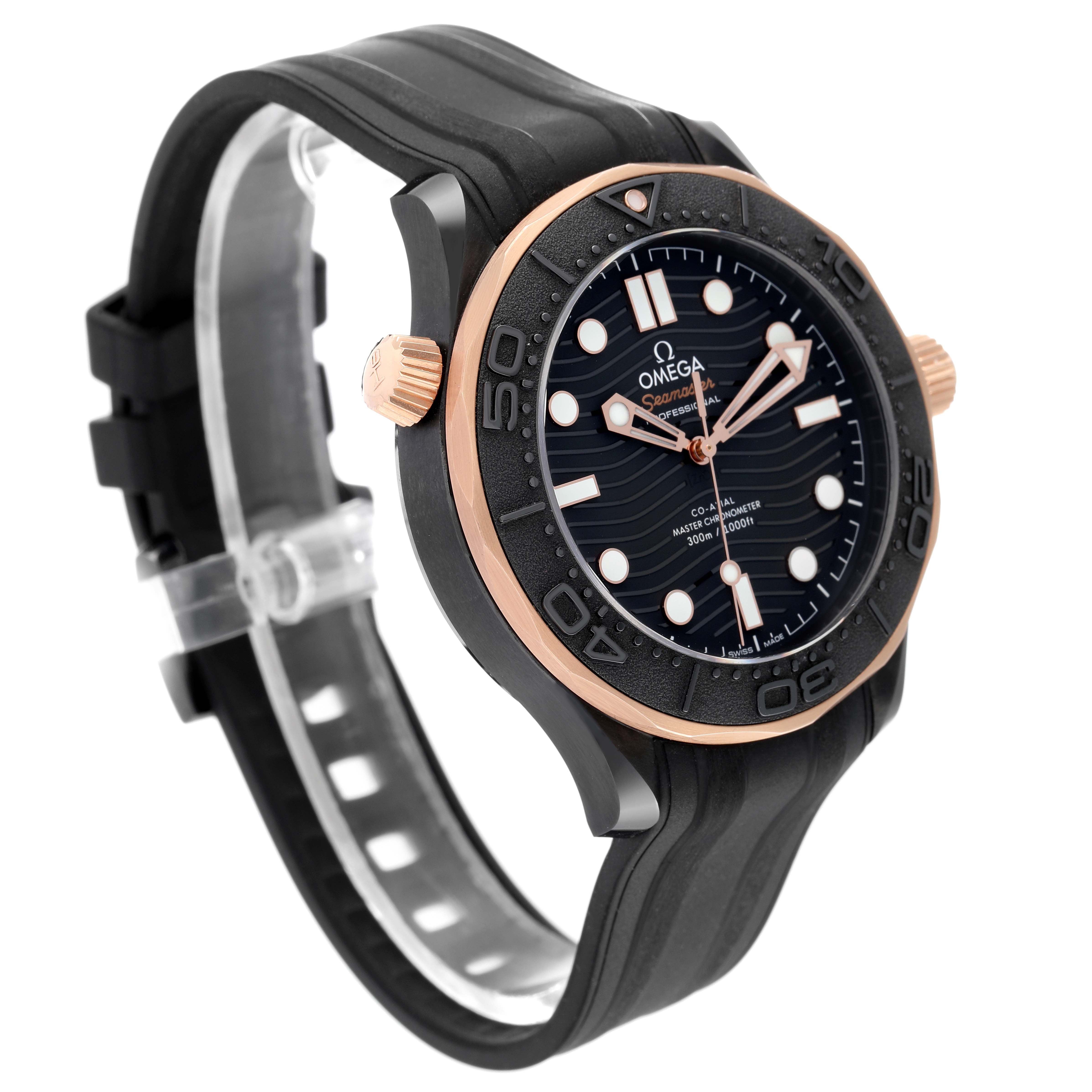 Omega Seamaster Black Ceramic Rose Gold Mens Watch 43.5 MM 210.62.44.20.01.001