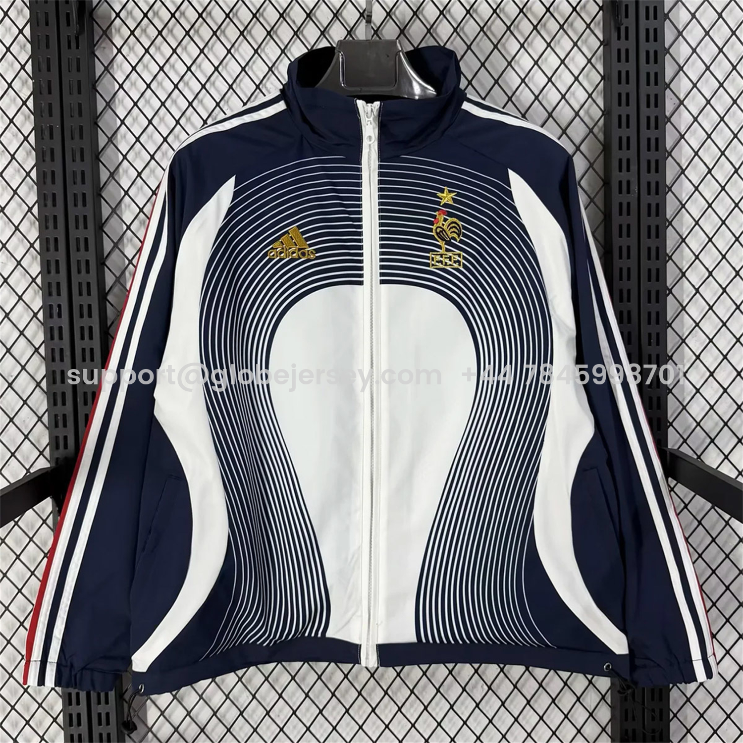 France 2026 Windbreaker Jacket - Black With White