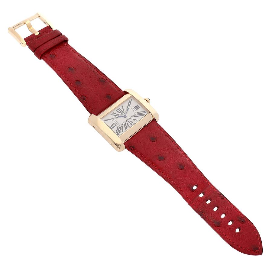 Cartier Tank Divan Large Silver Dial Yellow Gold Ladies Watch W6300556