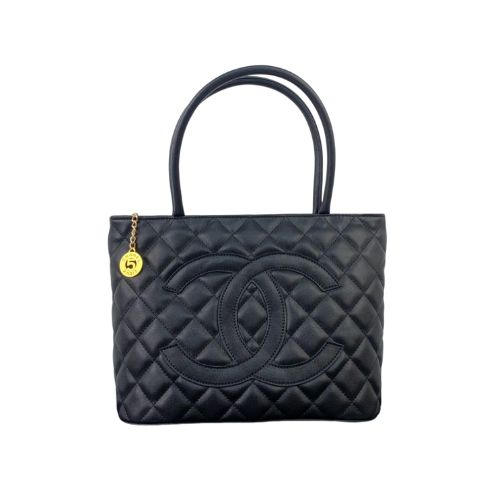 Chanel Medallion Tote Bag Black 30Cm