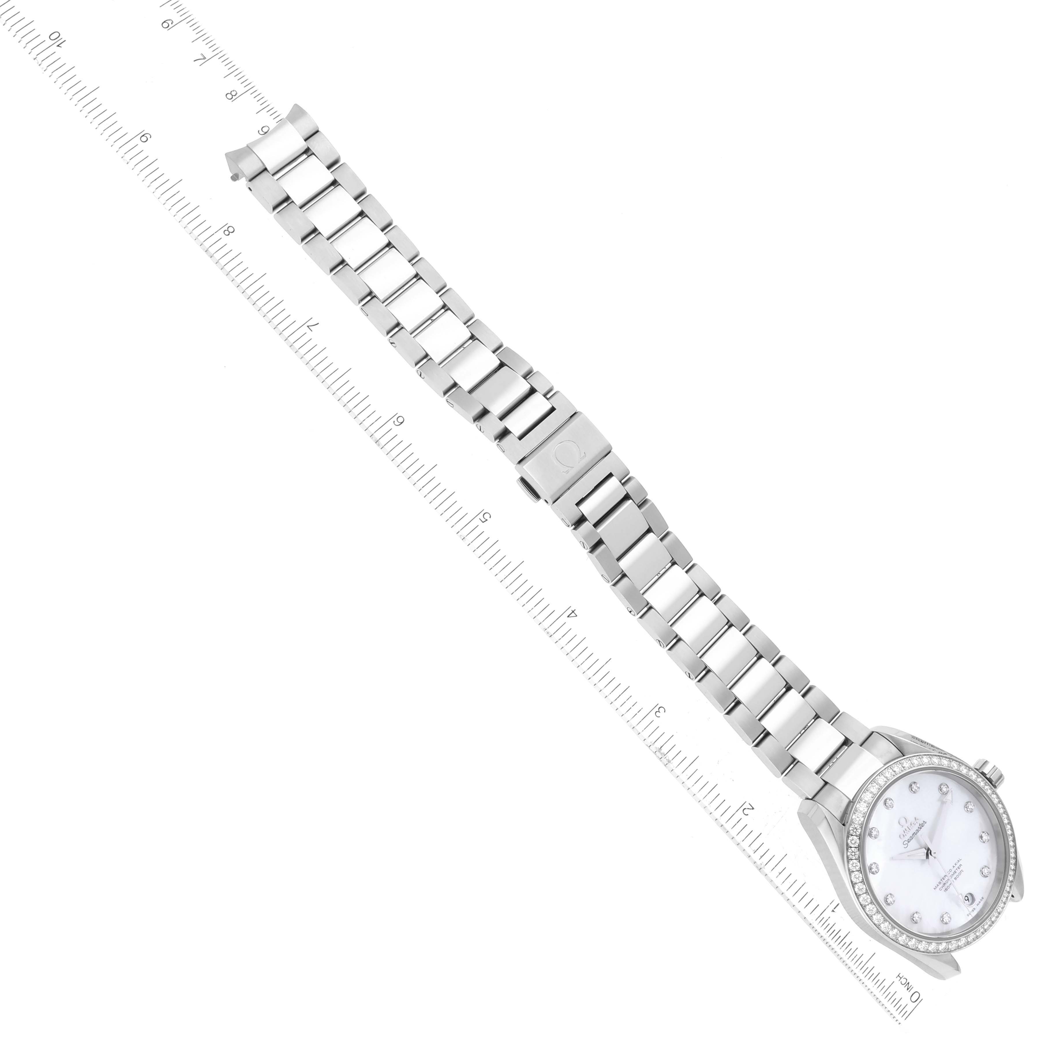 Omega Aqua Terra Mother of Pearl Diamond Steel Ladies Watch 38.0 MM 231.15.39.21.55.001