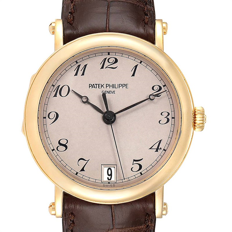 Patek Philippe Calatrava Officier Yellow Gold Mens Watch 5053 Papers