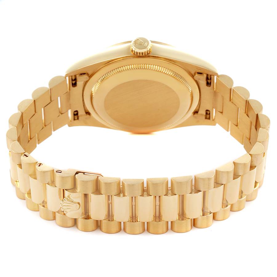 Rolex President Day-Date Yellow Gold String Diamond Mens Watch 18238