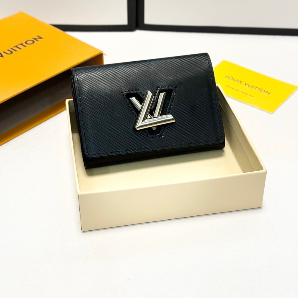 Louis Vuitton Twist Compact Wallet Black 12Cm M64414