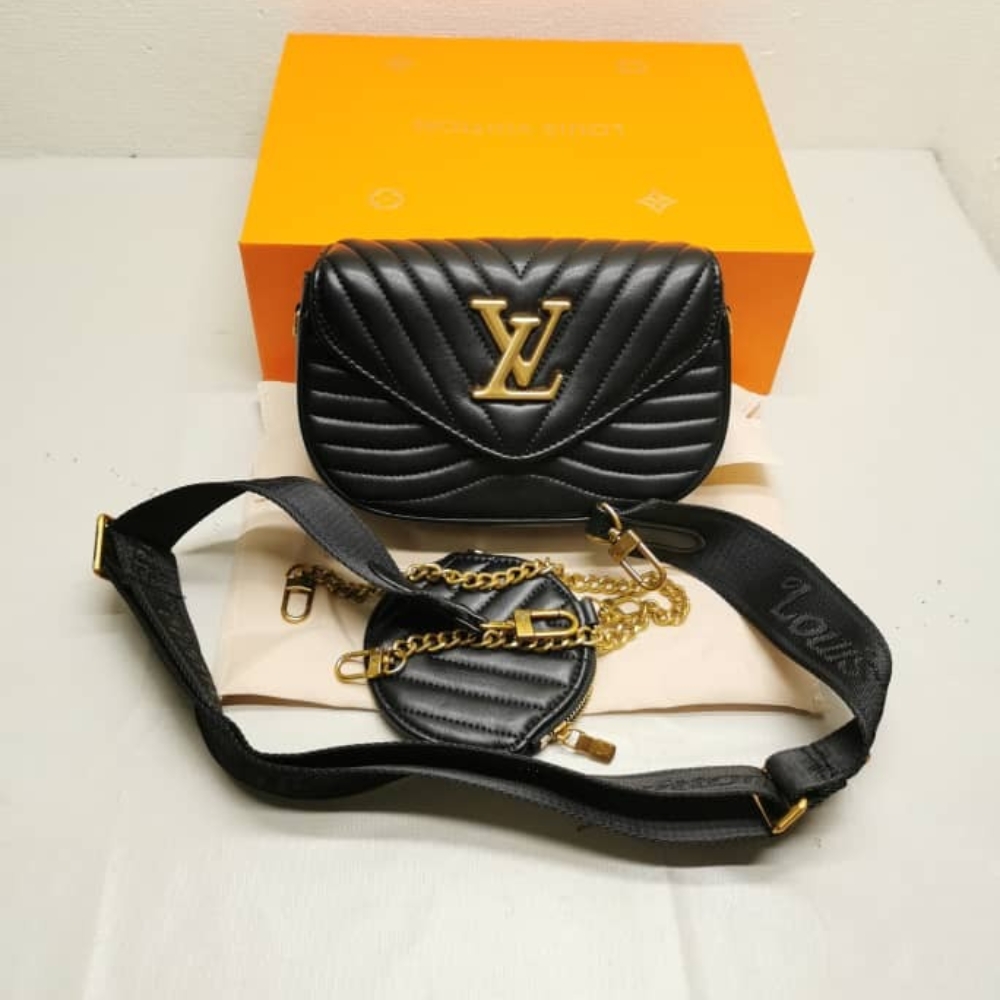 Louis Vuitton New Wave Multi Pochette Black 19Cm M56461