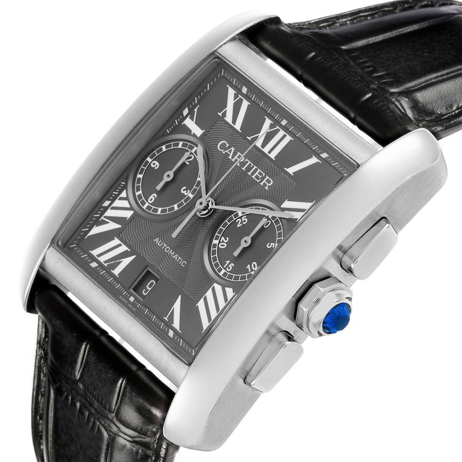 Cartier Tank MC Grey Dial Steel Chronograph Mens Watch W5330008