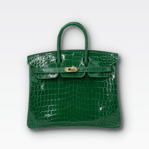 Hermes Birkin 30 Crocodile Gold-Toned Hardware Dark Green