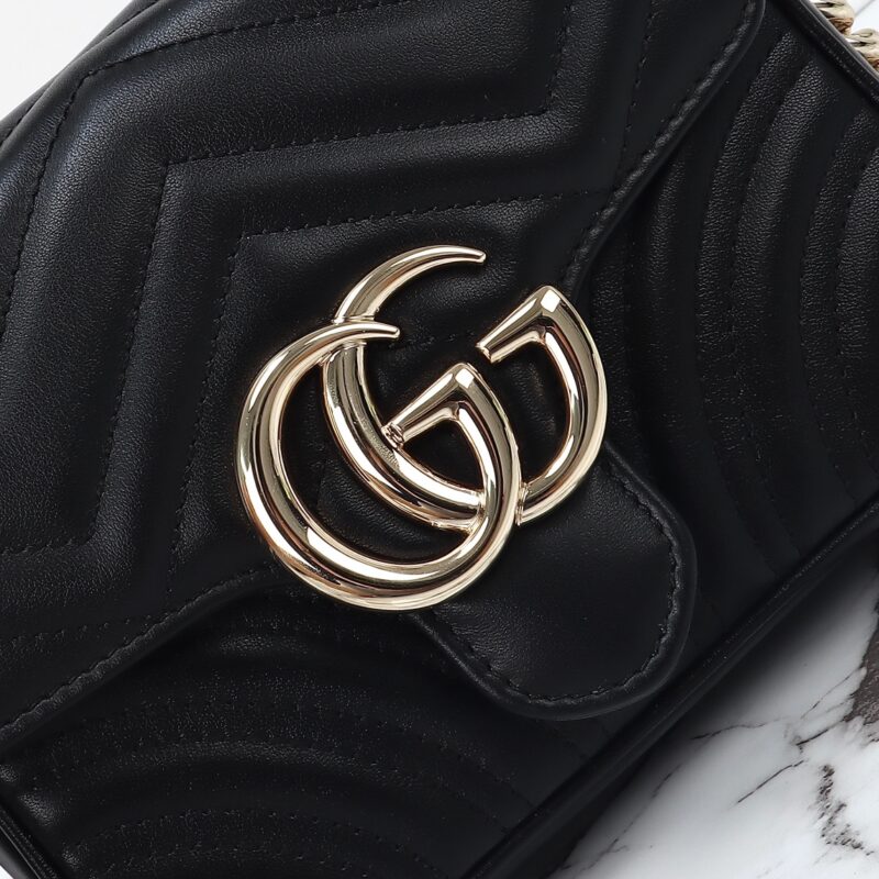 Replica Gucci Marmont Mini Top Handle Black