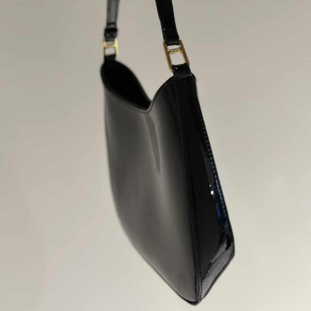 Prada Cleo Patent Leather Bag Black 27cm 1bc169 069 F03kj V Hoo