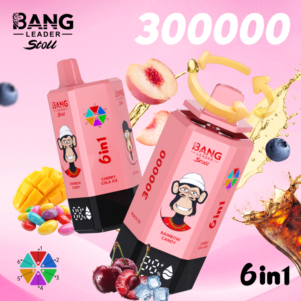 Bang Leader Stoll 300K Puffs 6-in-1 Prefilled Vape Device - 6 Flavours, Rechargeable, 650mAh