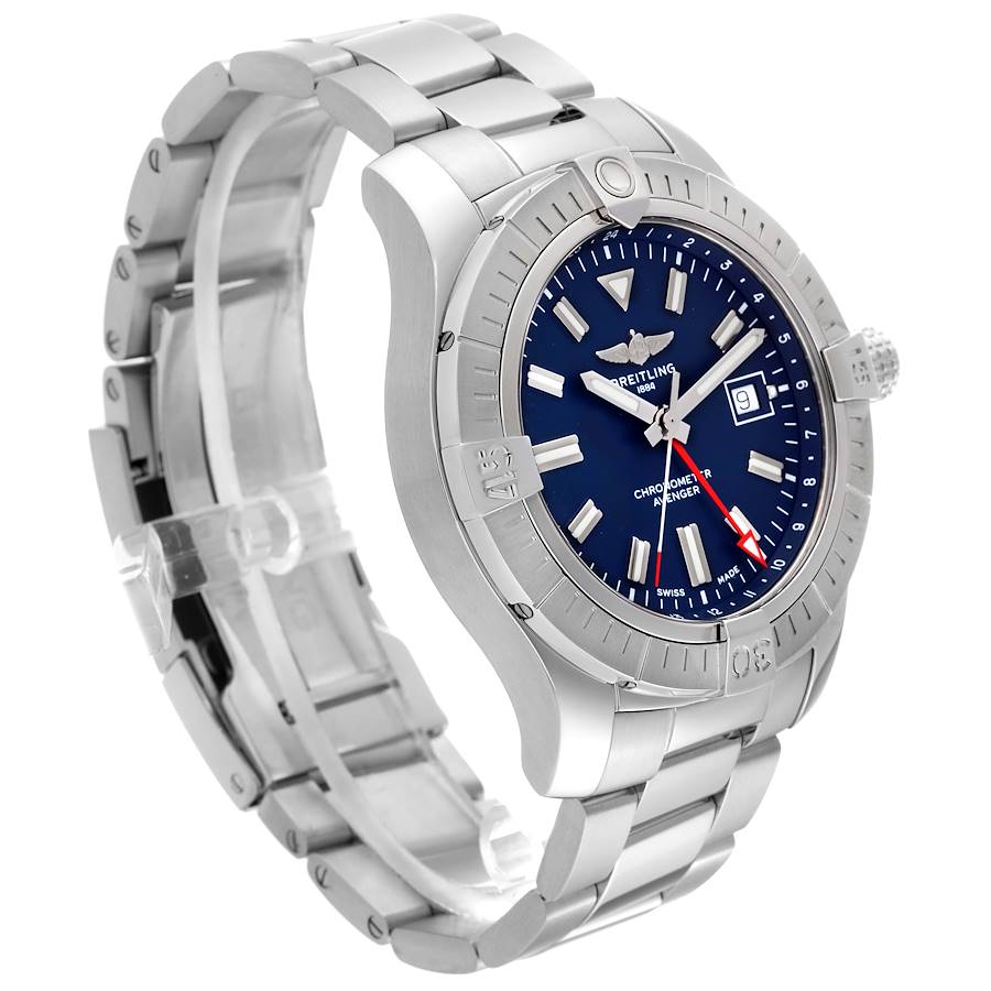 Breitling Aeromarine Avenger II GMT Blue Dial Steel Mens Watch A32395