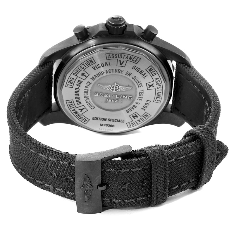 Breitling Chronospace Military GMT Alarm Blacksteel Mens Watch M78366