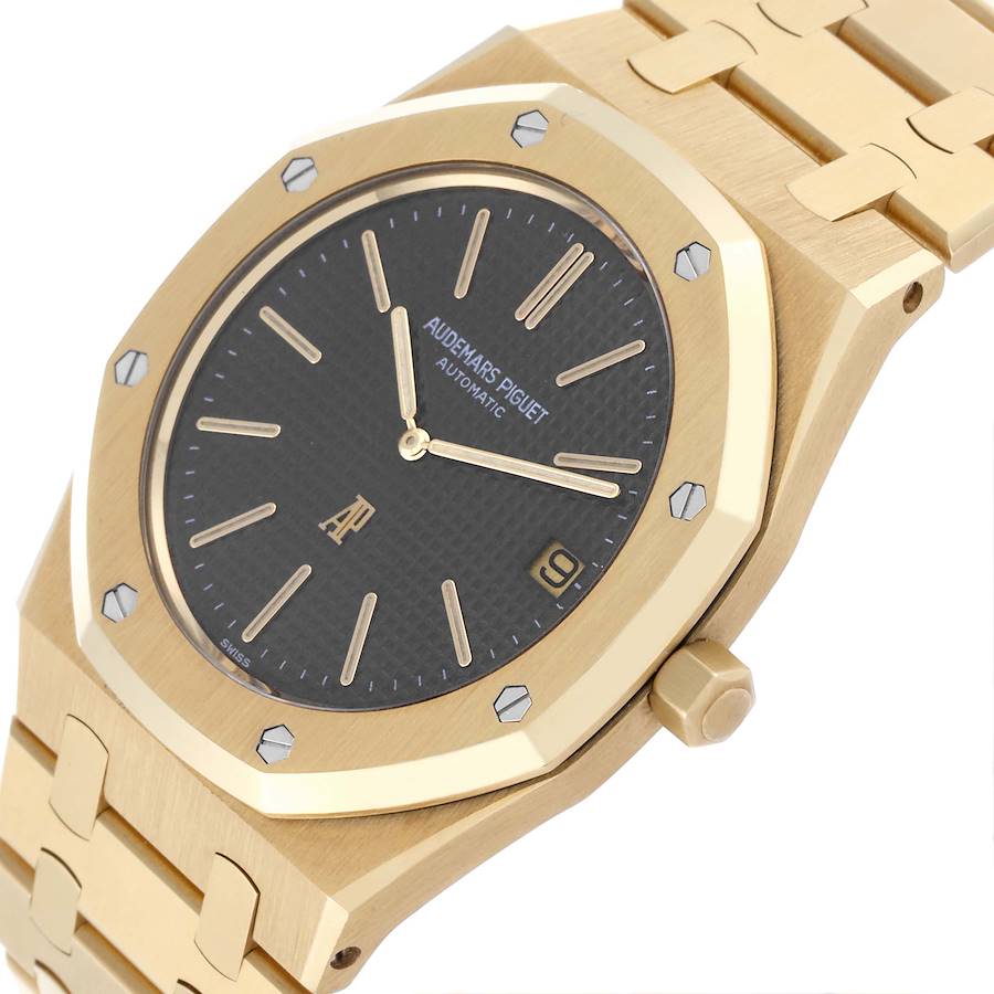 Audemars Piguet Royal Oak Jumbo Yellow Gold Grey Dial Mens Watch 5402BA