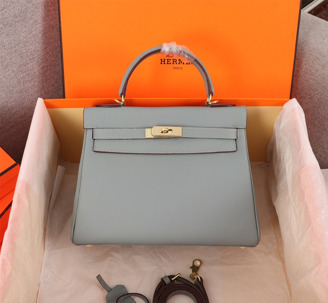 Hermes Kelly Sellier Rouge Epsom Gold Hardware 25Cm