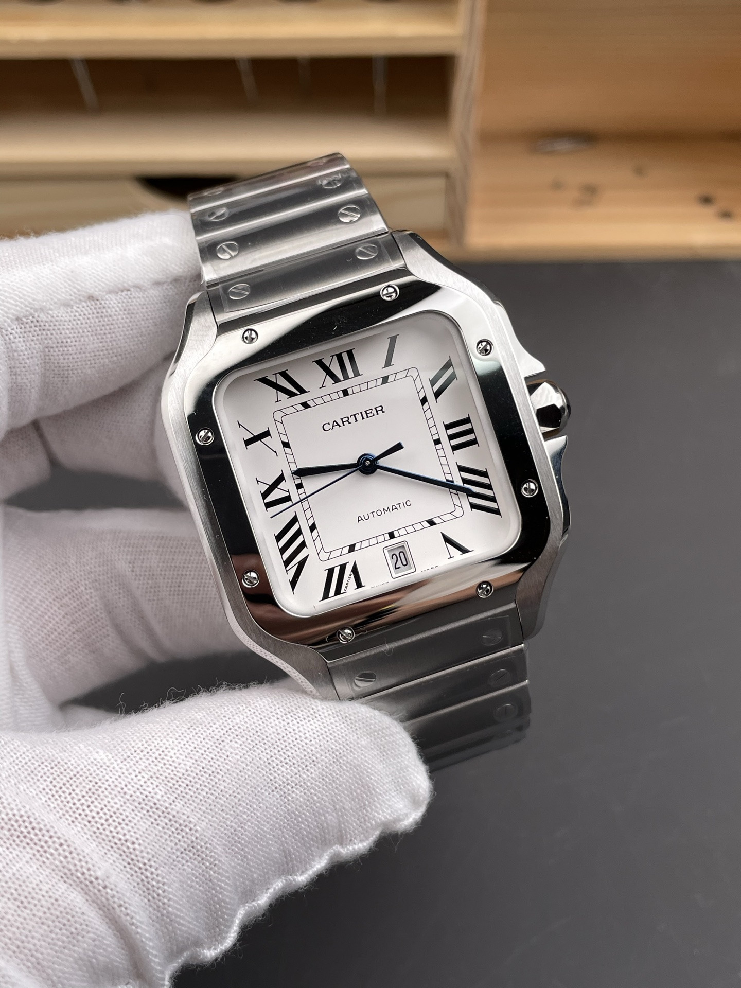 Santos White Dial Men Large Size BV/J12 Factory