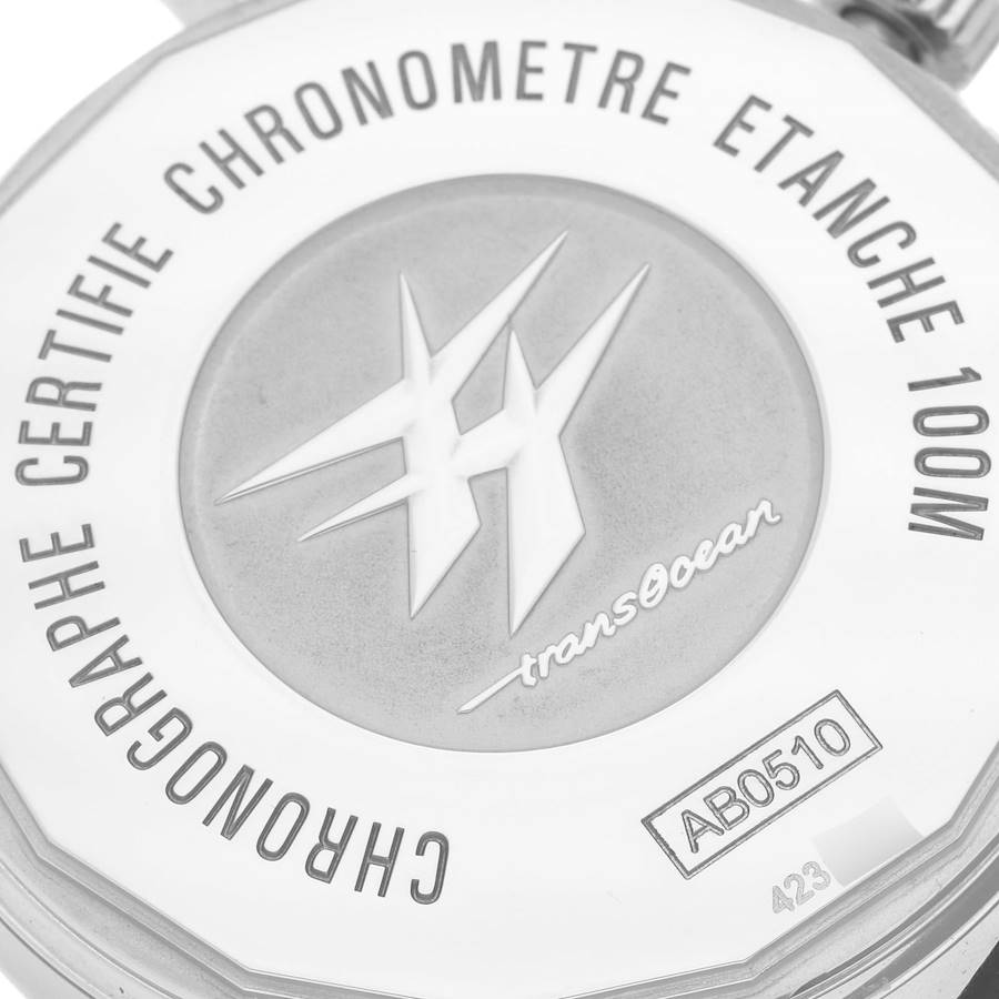 Breitling Transocean Chronograph Unitime Steel Mens Watch AB0510