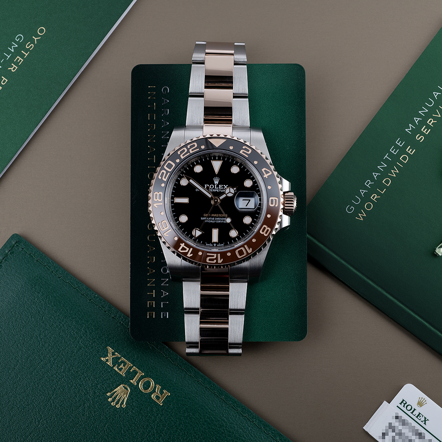Rolex GMT-Master II Root Beer Two Tone Black Dial Ref 126711chnr-0002