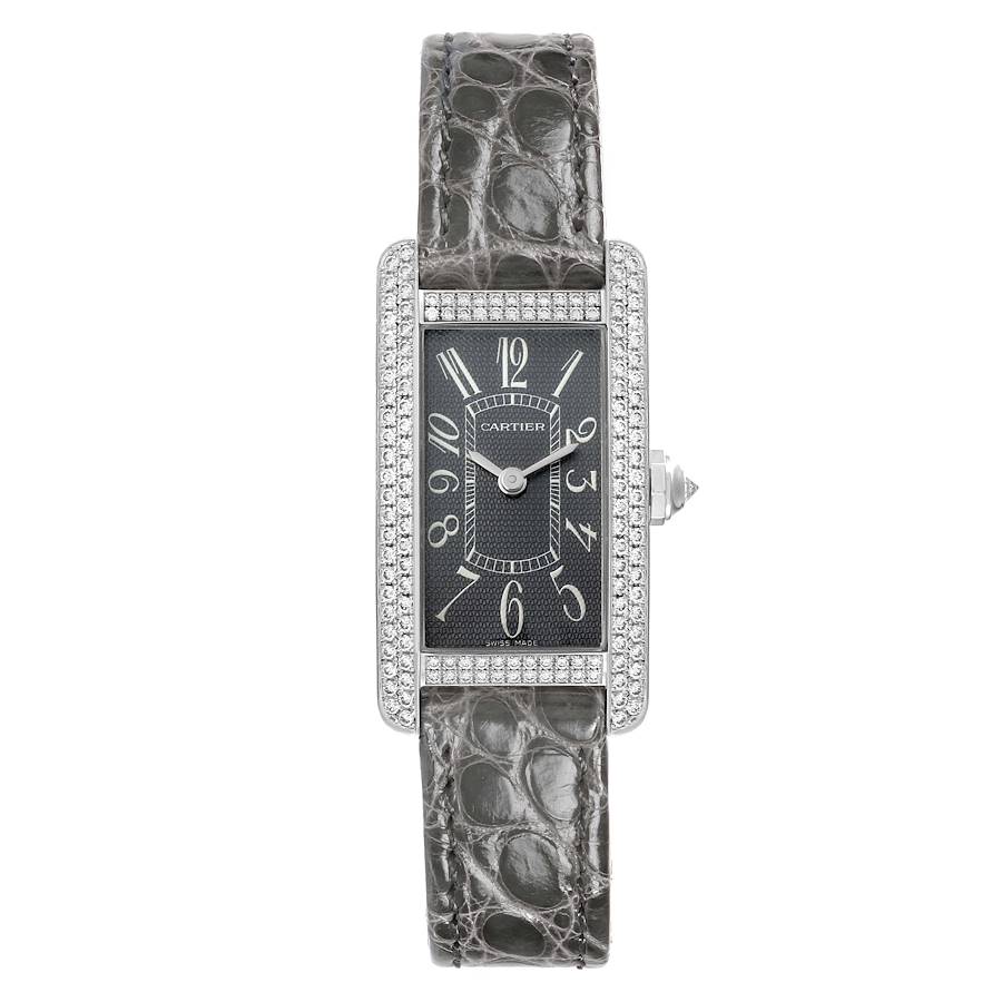 Cartier Tank Americaine Large White Gold Diamond Ladies Watch WB705131