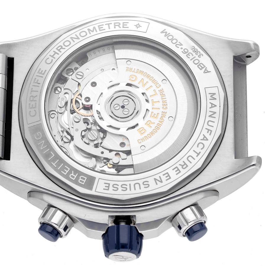 Breitling Super Chronomat B01 Blue Dial Steel Mens Watch AB0136