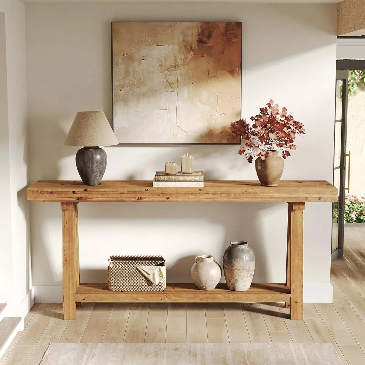 Farmhouse Solid Wood Entryway and Sofa Table 70.9 Inch
