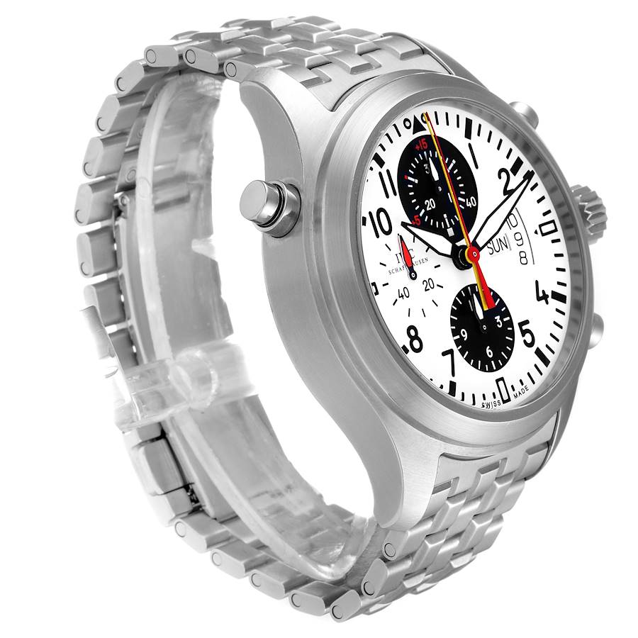 IWC Rattrapante Chronograph Panda Dial Limited Edition German National Team Steel Mens Watch IW371803