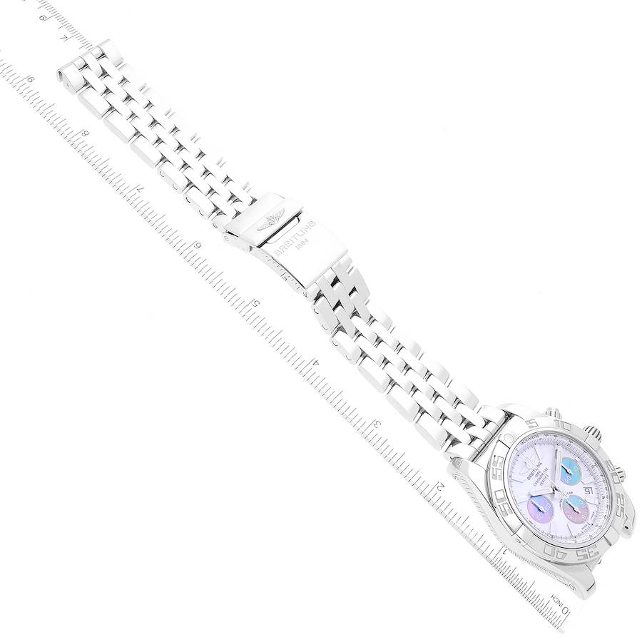 Breitling Chronomat 01 Blue Mother of Pearl Steel Mens Watch AB0110